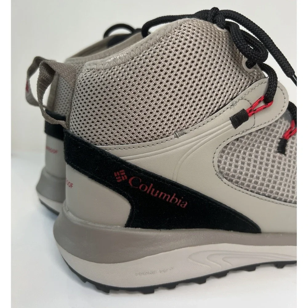 Columbia Men's Trailstorm Mid Waterproof Shoe in Gray & Red Size 11 BM0155-005